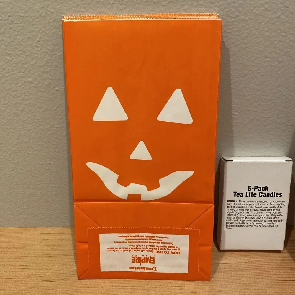 VTG Magic Lanterns Luminarias‎ Jack O Lantern Candle Path Bags 6 Count Halloween